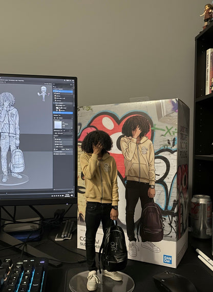 17YAO® | BLACK METALLIC LEATHER BAG