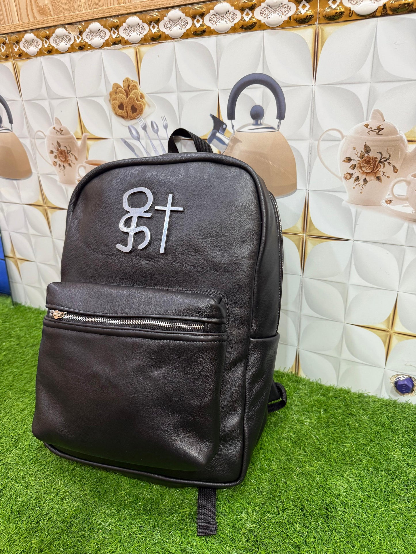 17YAO® | BLACK METALLIC LEATHER BAG